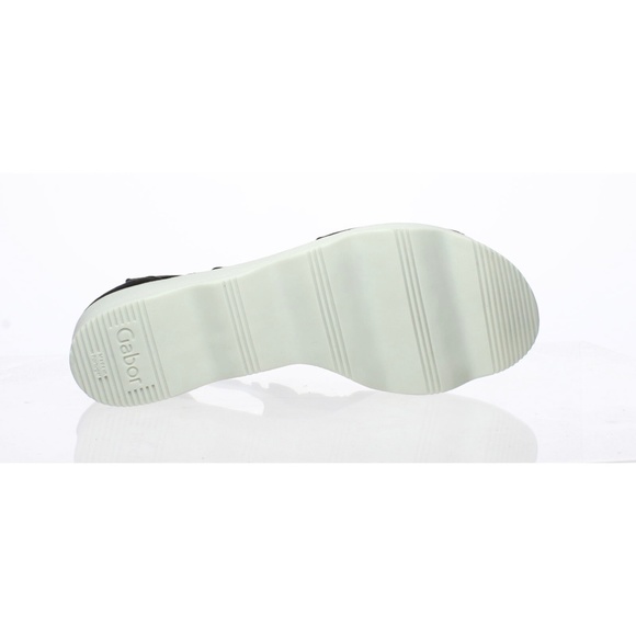 Gabor Samtchevreau Black T-Strap Wedge Flat Sandal - Picture 4 of 11